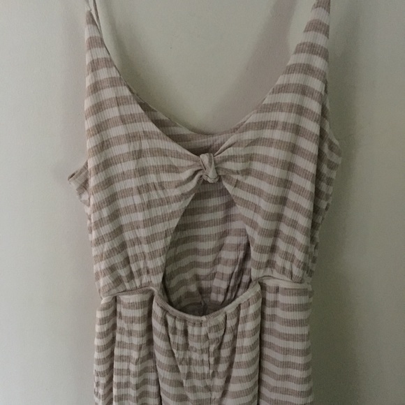 Glow Passion tan and white striped romper size S - Picture 4 of 8